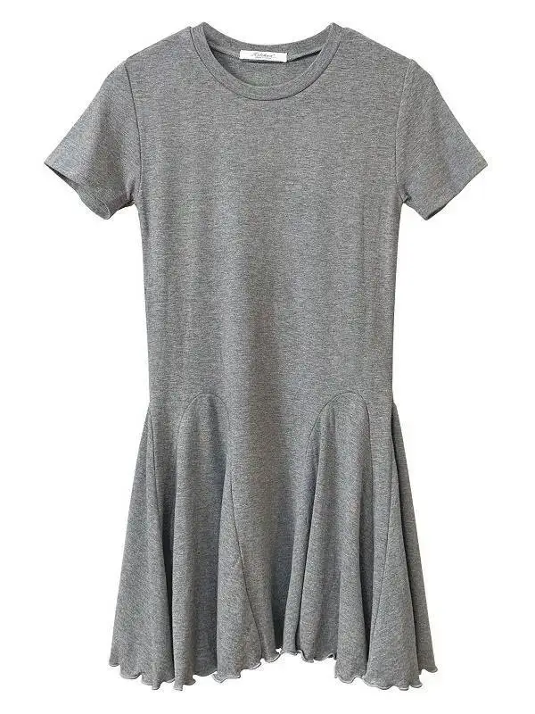 WOMENGAGA Witte Jurk Korea Slanke Sexy Vrouwelijke Verstoorde Ronde Hals Korte Mouw T-shirt Jurk Voor Vrouwen Mode Zomer CKI2