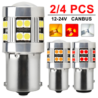 2/4 PCS CANBUS 1156 BA15S 1157 BAY15D LED Bulb For Car Turn Signal Reverse Brake Parking Lights 12V 24V 3030-24SMD 1000LM White