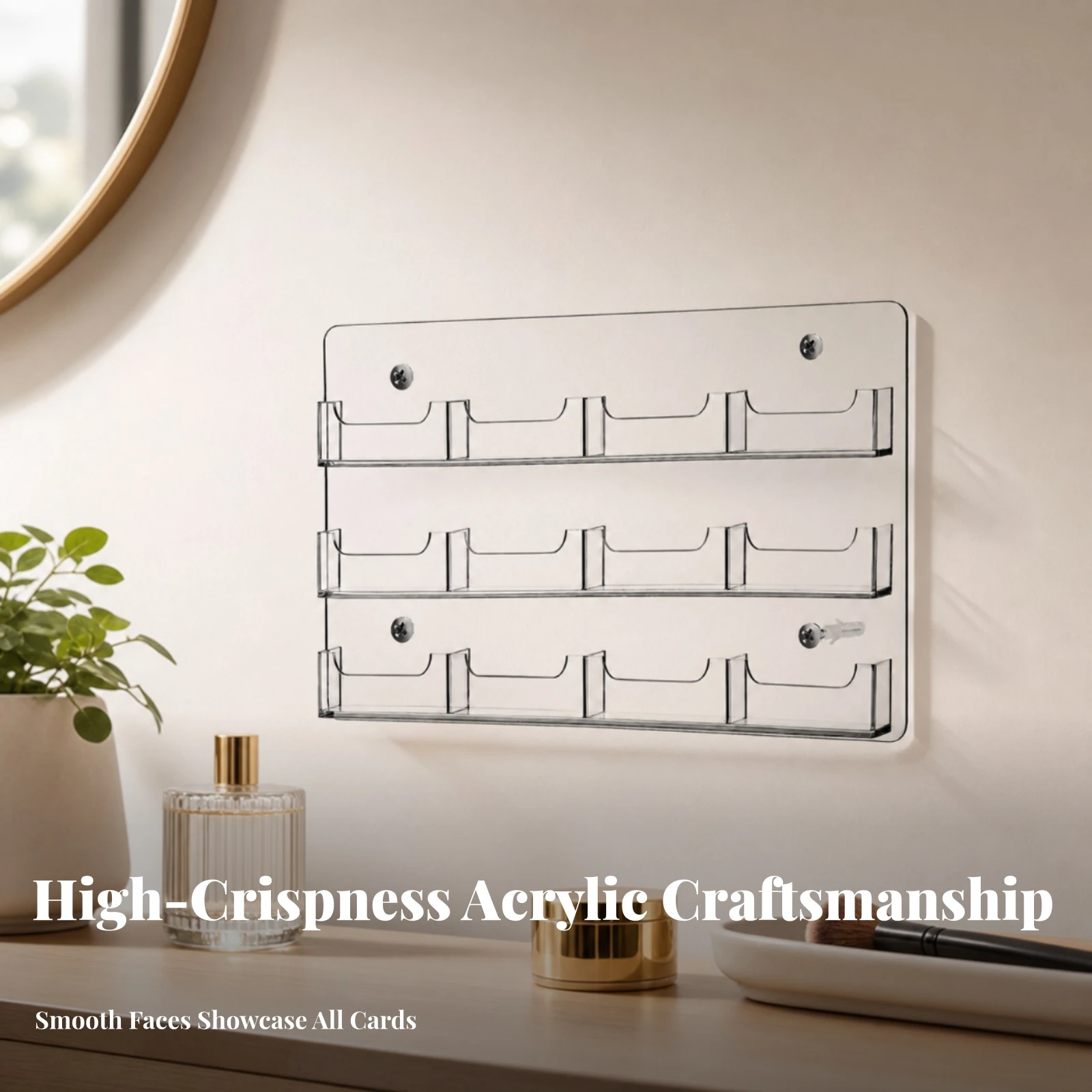 Wall-Mounted Business Card Holder Transparent Business Card Holder Office Supply Easy to Install Long-Lasting for Professionals