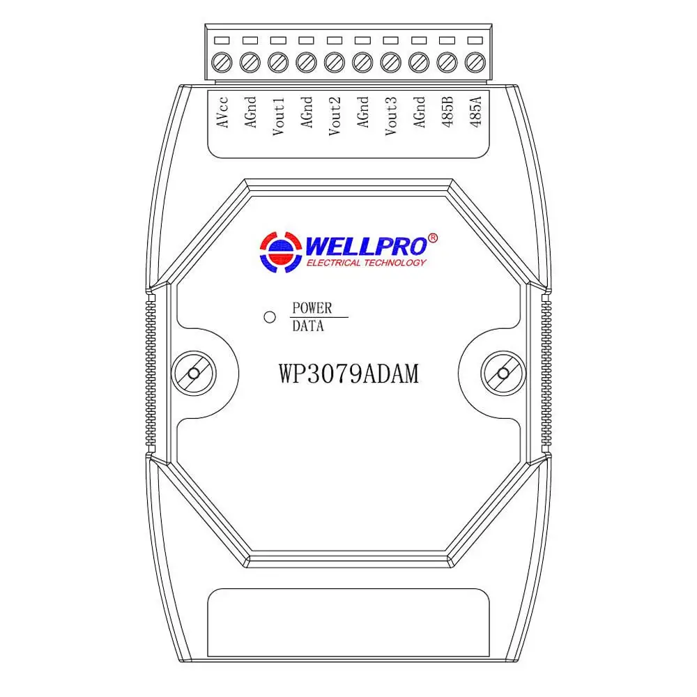 

WP3079ADAM 3-Channel Voltage Output 0-10V Analog Output Module/3-Channel Voltage Output Module MODBUS Communication