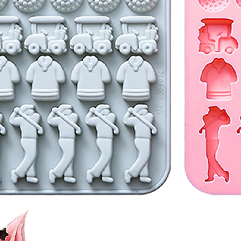

Silicone 32 Cavites Golf Ball Chocolate Mold Golf Ball Sports Silicone Candy Mold Golf Bags Shirts Golfer Shapes Ice Cube Mold