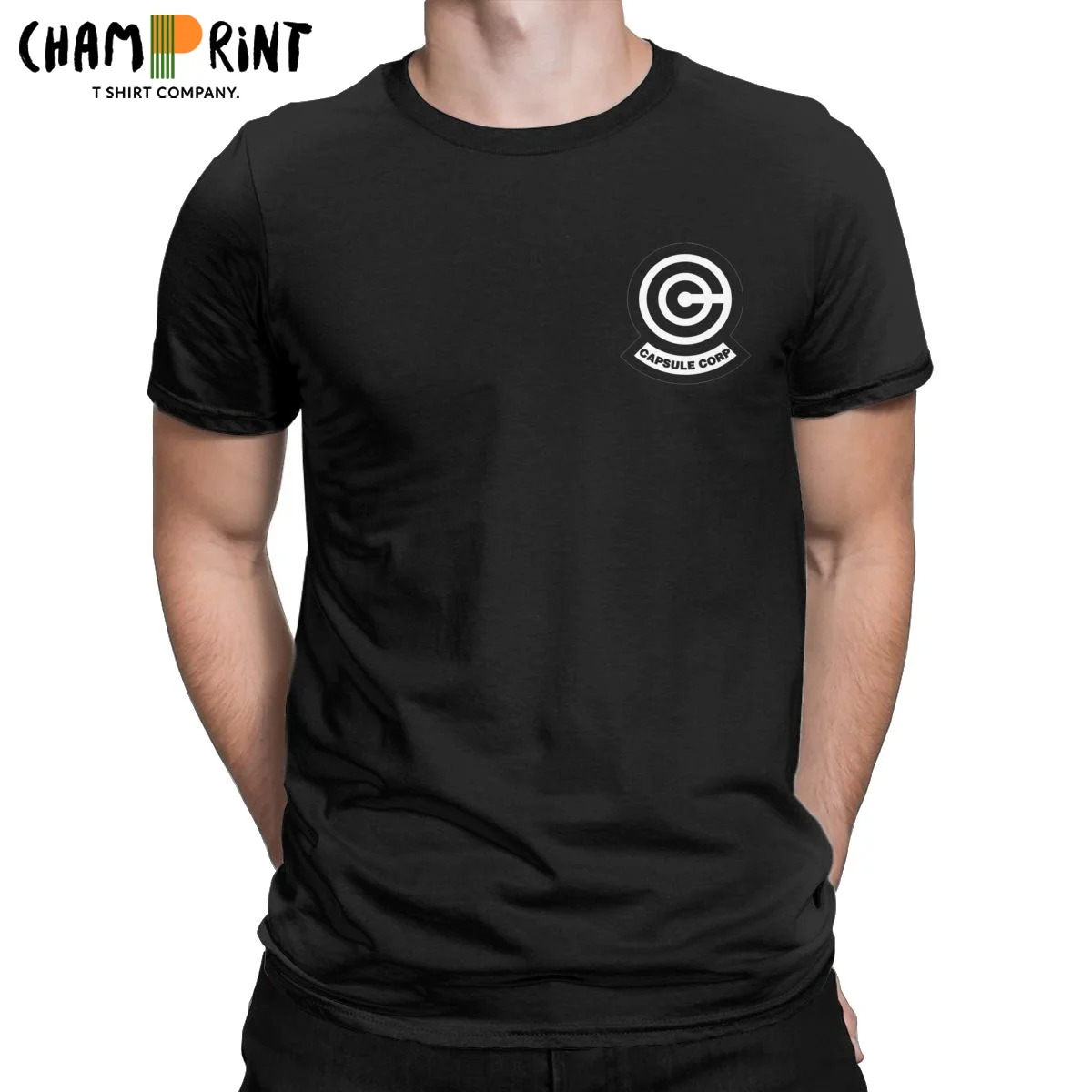 Men T-Shirts Capsule Corp Logo Funny 100% Cotton Tees Short Sleeve T Shirt Crewneck Clothes Gift Idea