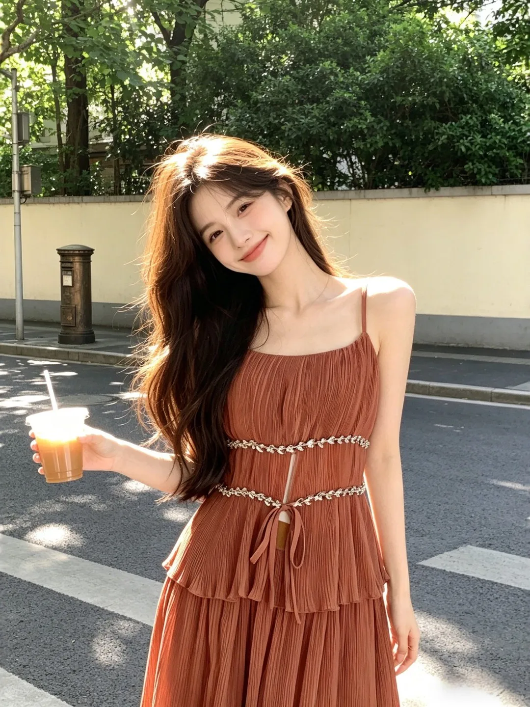 

Retro Fashionable Elegant Strap Top Half Skirt Two-Piece Set Beautiful Summer Outfit Comfortable Cotton Blend Regular Fit