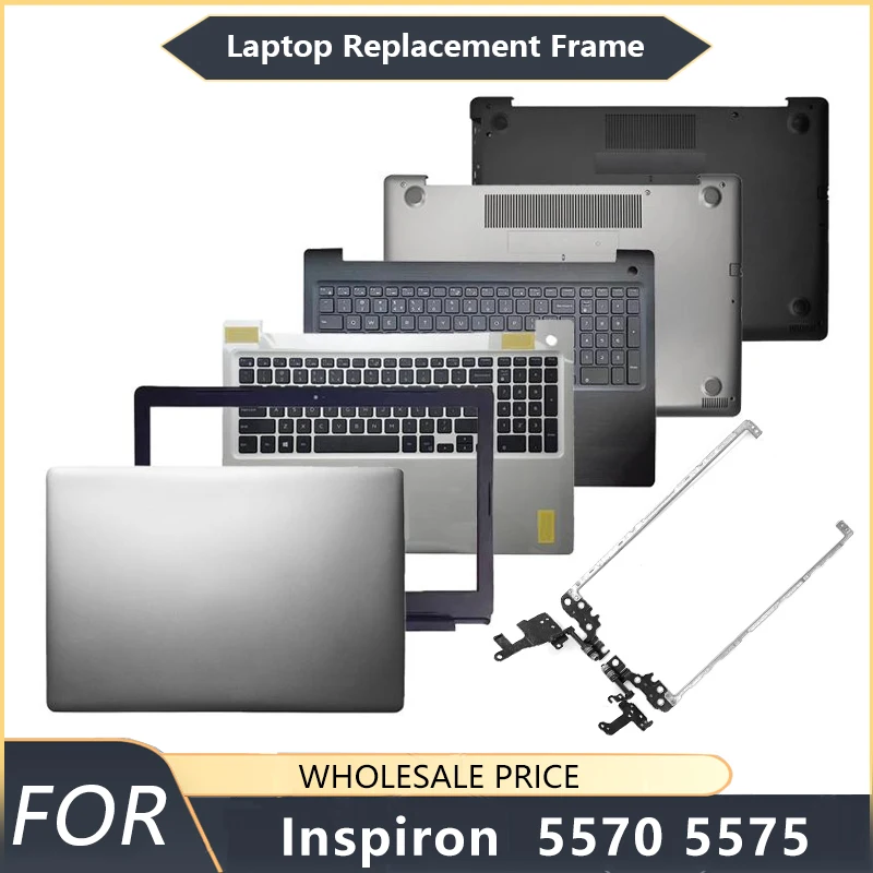NEW For Dell Inspiron 15 5570 5575 P75F Black Laptop LCD Back Cover Front Bezel Palmrest Bottom Case hinge Keyboard