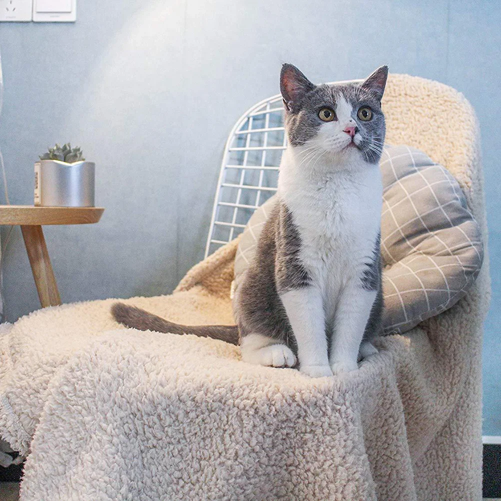 

Dog Cat Blanket Size S Beige Soft Comfortable Sleep Mat Carpet Warm Cozy for Home Travel Use Pet Carpet