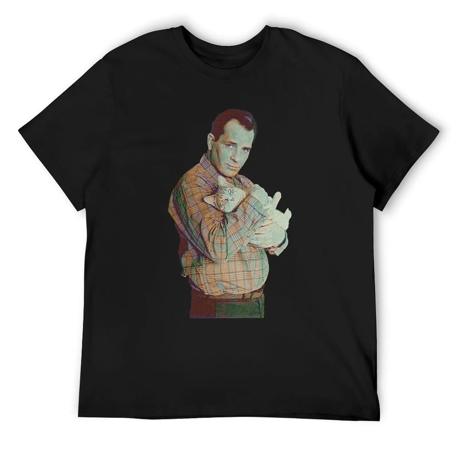 Jack Kerouac and His Cat T-Shirt blanks essential t shirt street wear black t-shirts for men