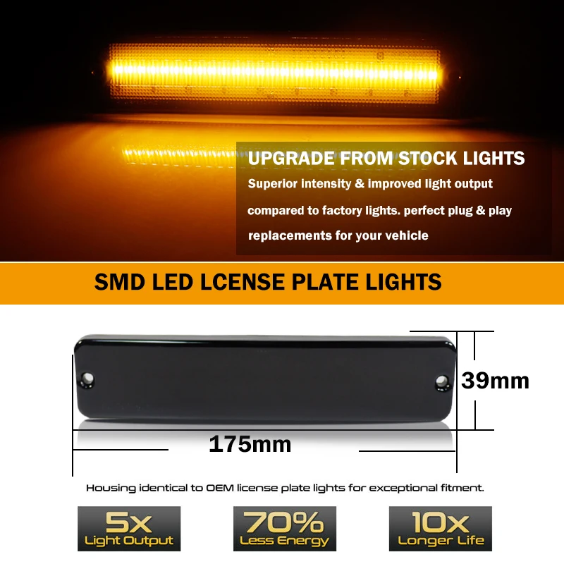 For 1987-1995 Jeep Wrangler Amber / White LED Car Front Bumper Side Marker Indicator Lights Fender Flare Lamps Turn Signal Light - view 3