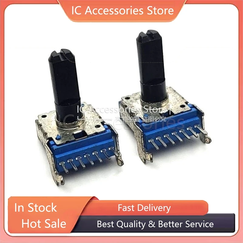 2Pcs RK14 Type Horizontal Duplex 7 Pin C50K With Midpoint Power Amplifier Volume Electronic Organ Potentiometer Half Shaft 18MM