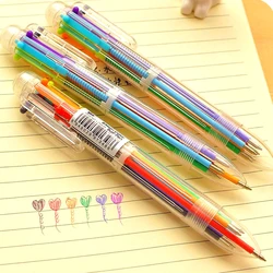 5PCS Colorful Ballpoint Pen 6 Color Kids Party Favor Children Award Back To School Prizes Present Child Birthday Giveaway Pinata