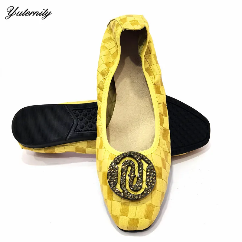 Italian Summer Wome PU Leather Flats Shoes Nigerian Fashion Comfortable  Slip-On Soft Sole Shoes  For Party