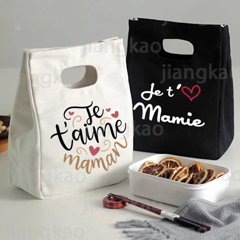 

I Love You Mama Functional Cooler Lunch Box Portable Insulated Lunch Bag Thermal Picnic Ice Pack Food Storage Tote Mother Gifts