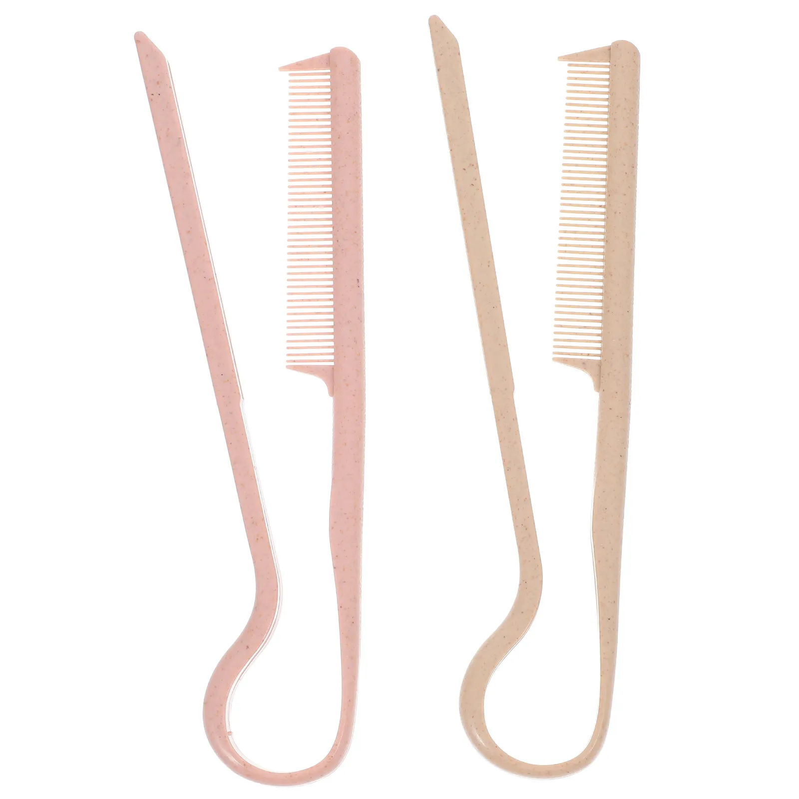 

Набор из 2-х V-образных расчесок-выпрямителей для волос: стильные, темно-розовые, бежевые, пластиковые, прочные, для быстрой укладки дома