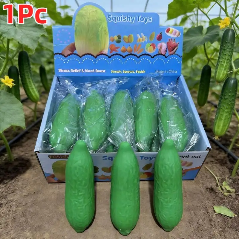 Simulated Cucumber Squeeze Fidget Toy Soft Slow Rebound Stress Reliever 1Pcs Non-Toxic for Kids Adults Office Anxiety Relief