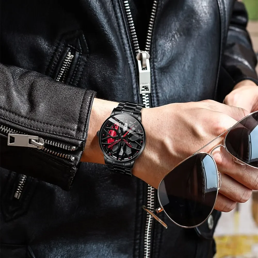 Nibosi นาฬิกาติดล้อรถ A-M-G แบรนด์ชั้นนำนาฬิกาสปอร์ตสำหรับ3D กันน้ำผู้ชายนาฬิกานาฬิกาข้อมือสำหรับผู้ชาย relogio masculino