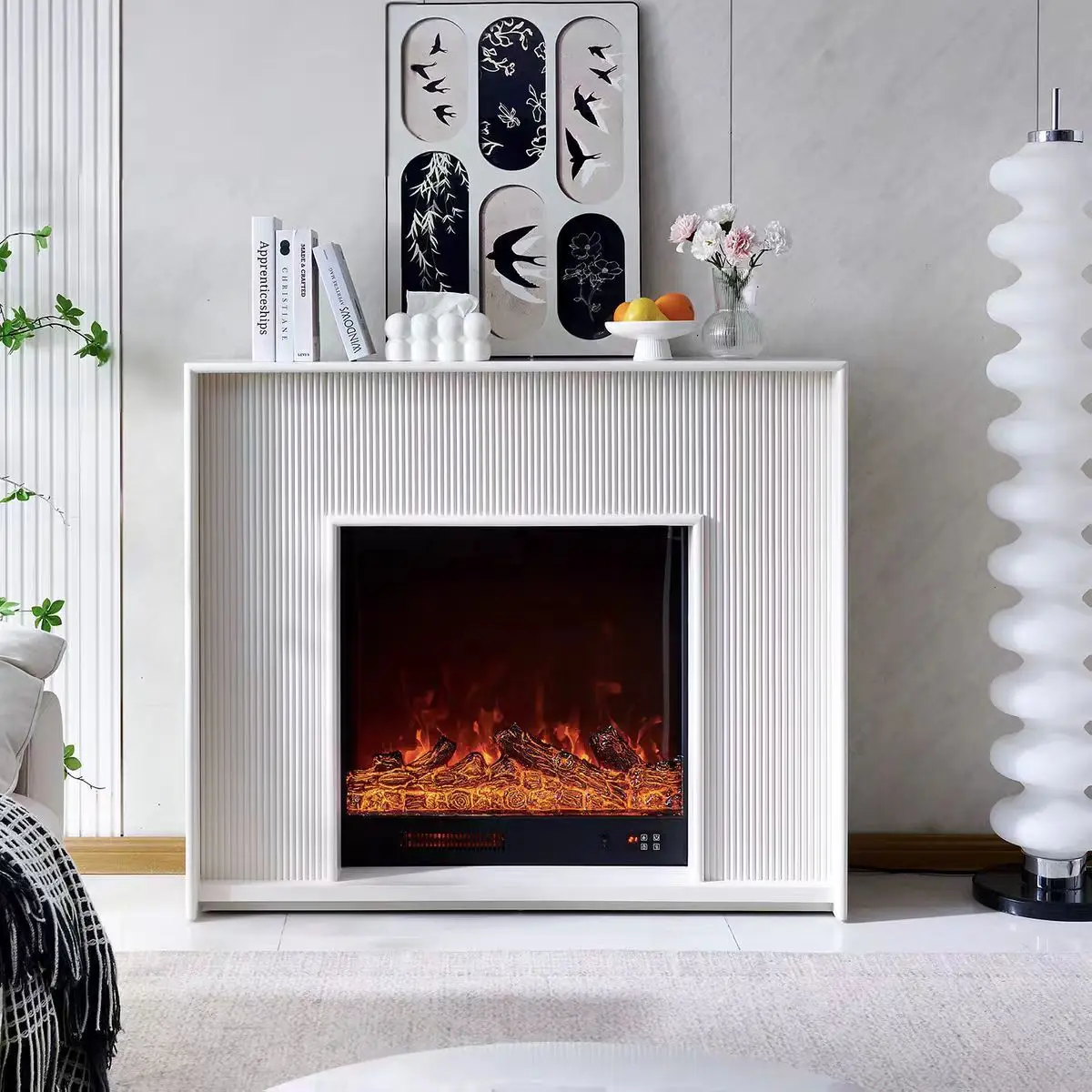 1.2/1 meters fireplace decorative cabinet household solid wood porch cabinet simulated flame can be heated