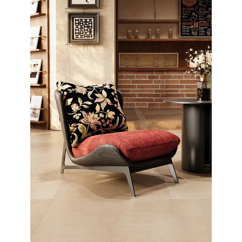 

American retro single sofa balcony leisure recliner French homestay reception one table and two chairs