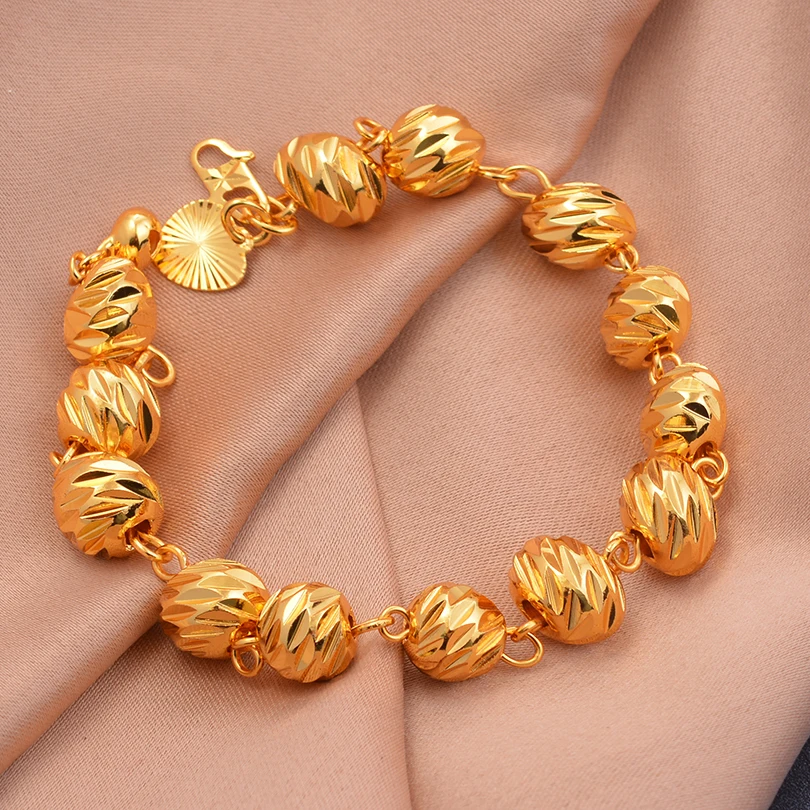 Gold Color men's bracelet Girls Wedding Bracelet Bangles African Bridal  Jewelery Bijoux Femme wedding Bangles jewelry