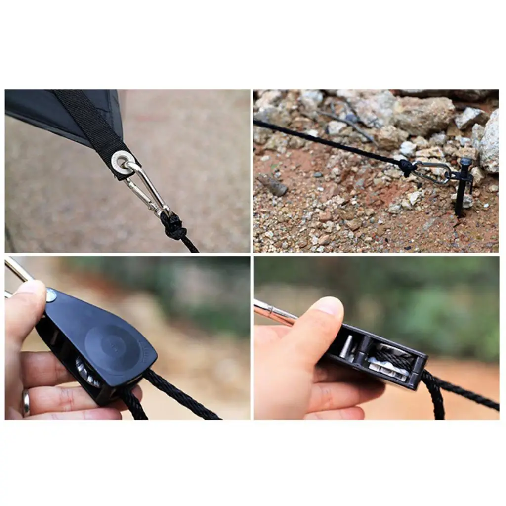 

Guy Camping Tent Awning Rope Pulley Ratchet Hangers Tensioner