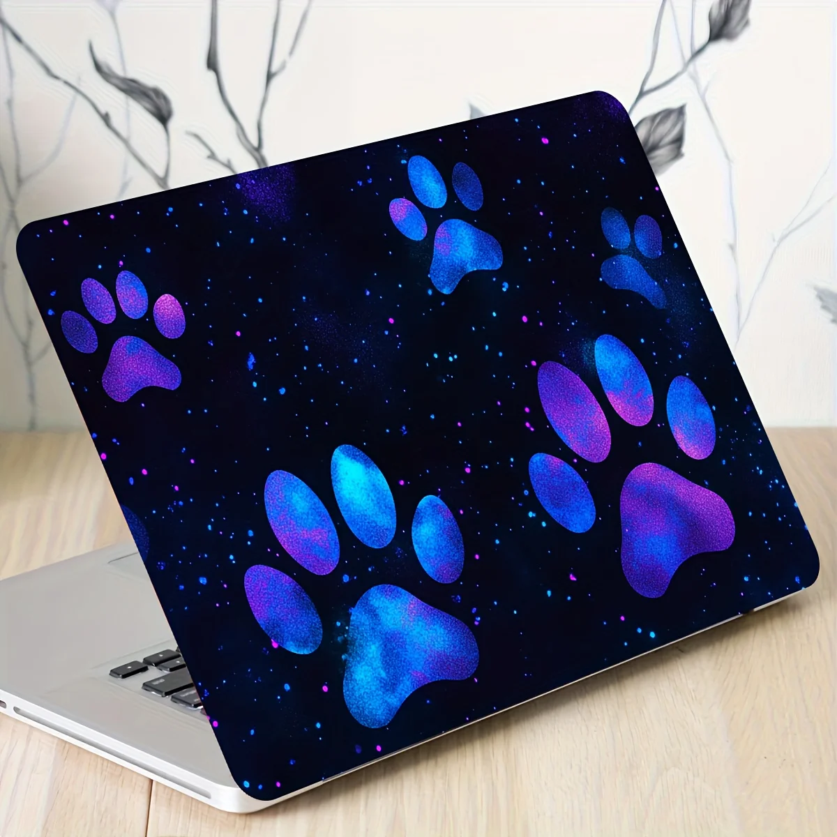 

Vinyl Laptop Case with Paw Printed Stickers, 2-Pack, Scratch Resistant DIY Art Case for All Users - Easy to Paste and Durable,