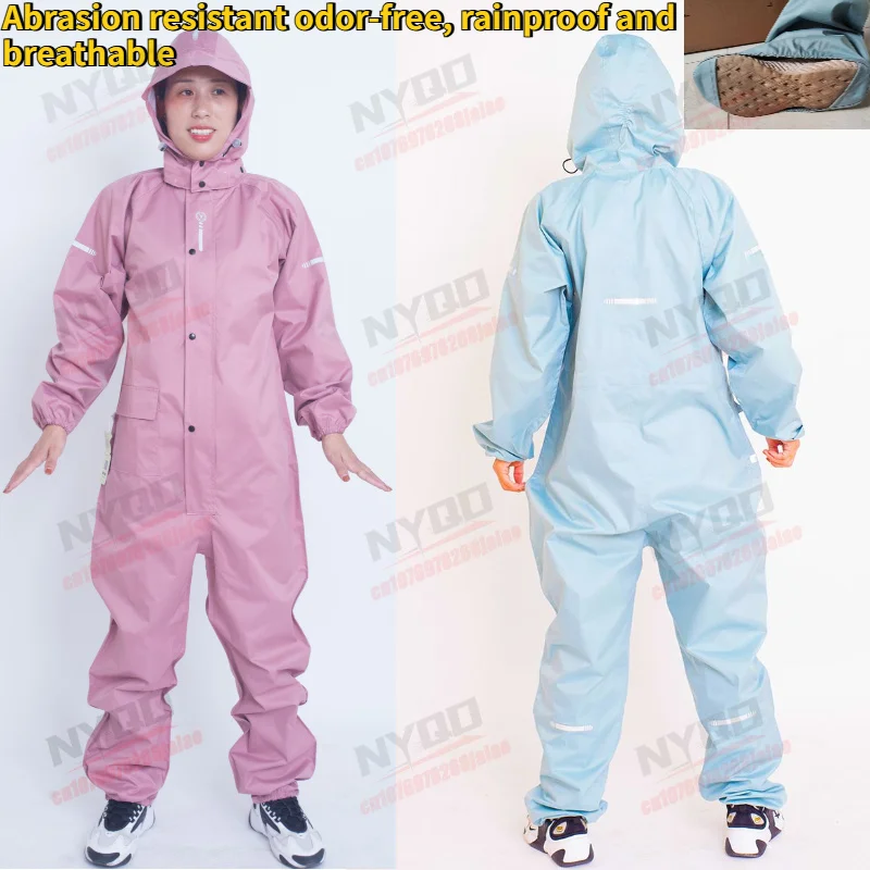 Thickened and Enlarged Motorcycle Riding Raincoat Integrated Mens and Women's Full Body Riding Raincoat Windproof and Waterproof