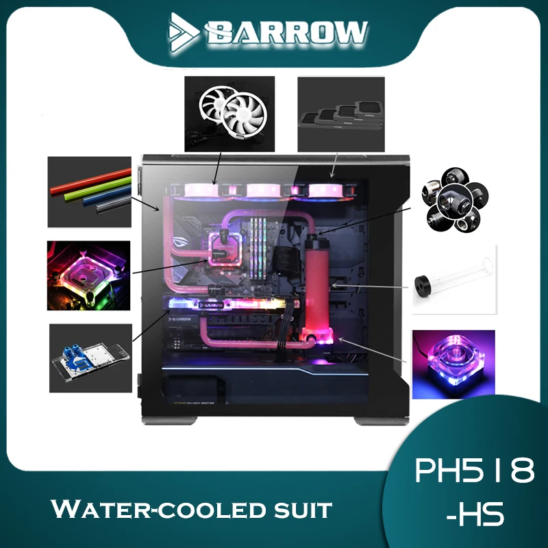 Barrow Pc Water Cooling System for Phanteks 518  Case,MOD Water Cooling Resevoir Pump Kit for PC CPU GPU,PH518-HS