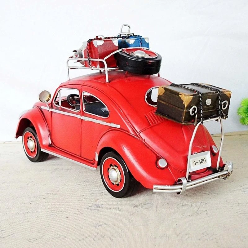 L9NB Collectible Toy Table Ornament Handmade Iron Art Old Vintage Car Model Crafts