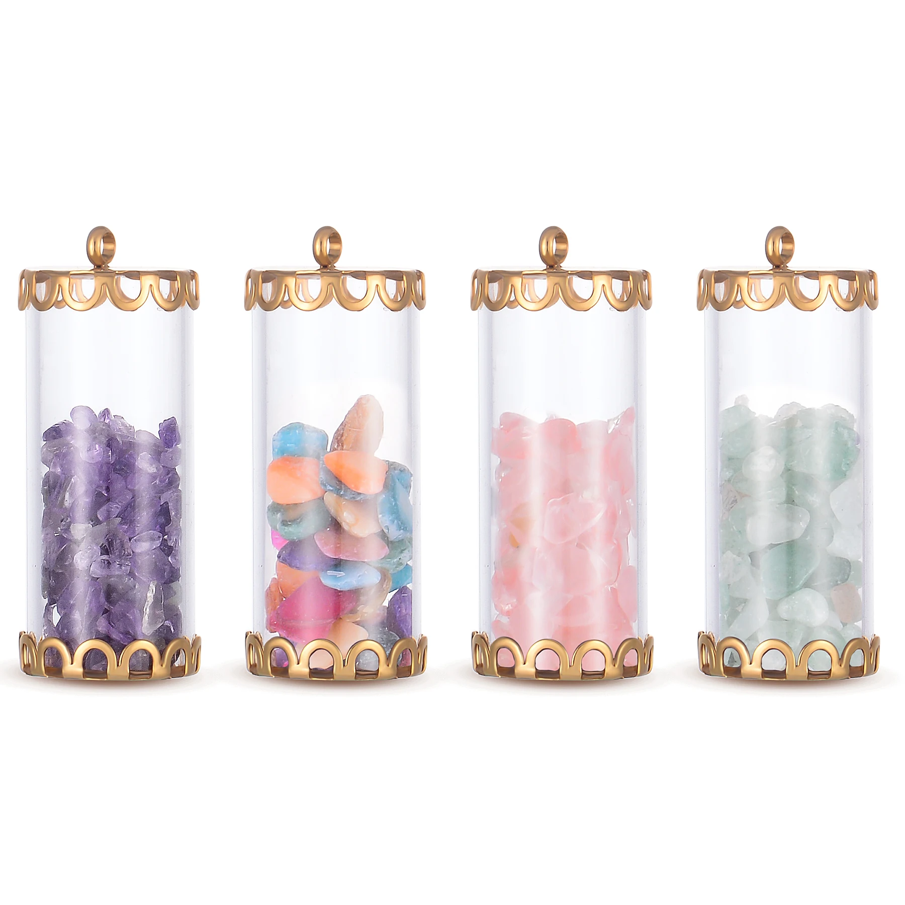 

10 шт./лот, оптовая продажа, модный измельченный камень, прозрачная бутылка желаний, подвеска, изготовление ожерелья, сделай сам, ювелирные аксессуары