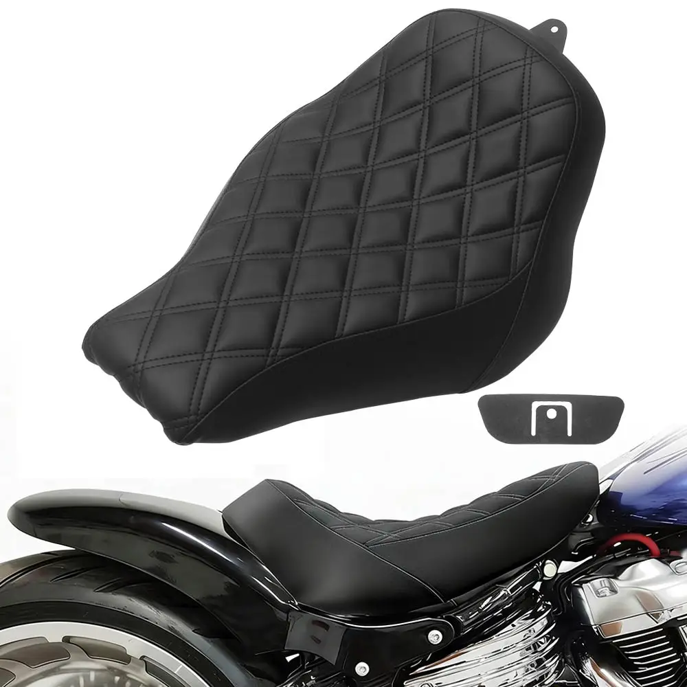 1 Pc Driver Diamond Seat For Harley Fat Boy Breakout Fxdr(S) 114 Street Bob Fat Bob Slim Low Rider Sport Glide 2018-2023 Black