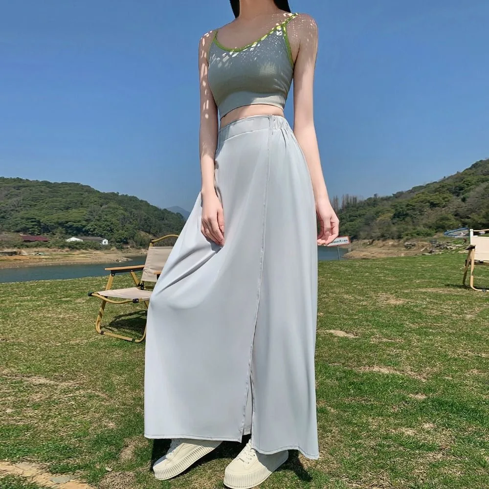New Polyester Sun Protection Wrap Skirt Lightweight Adjustable Long Beach Skirt Quick Dry Cover Up Women's Skirt