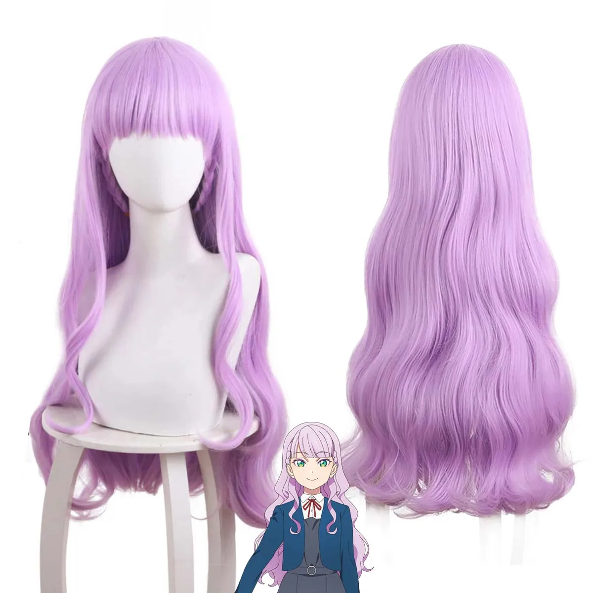 Love Live Superstar Liella Wien Margarete Cosplay Parrucca lunga ondulata viola