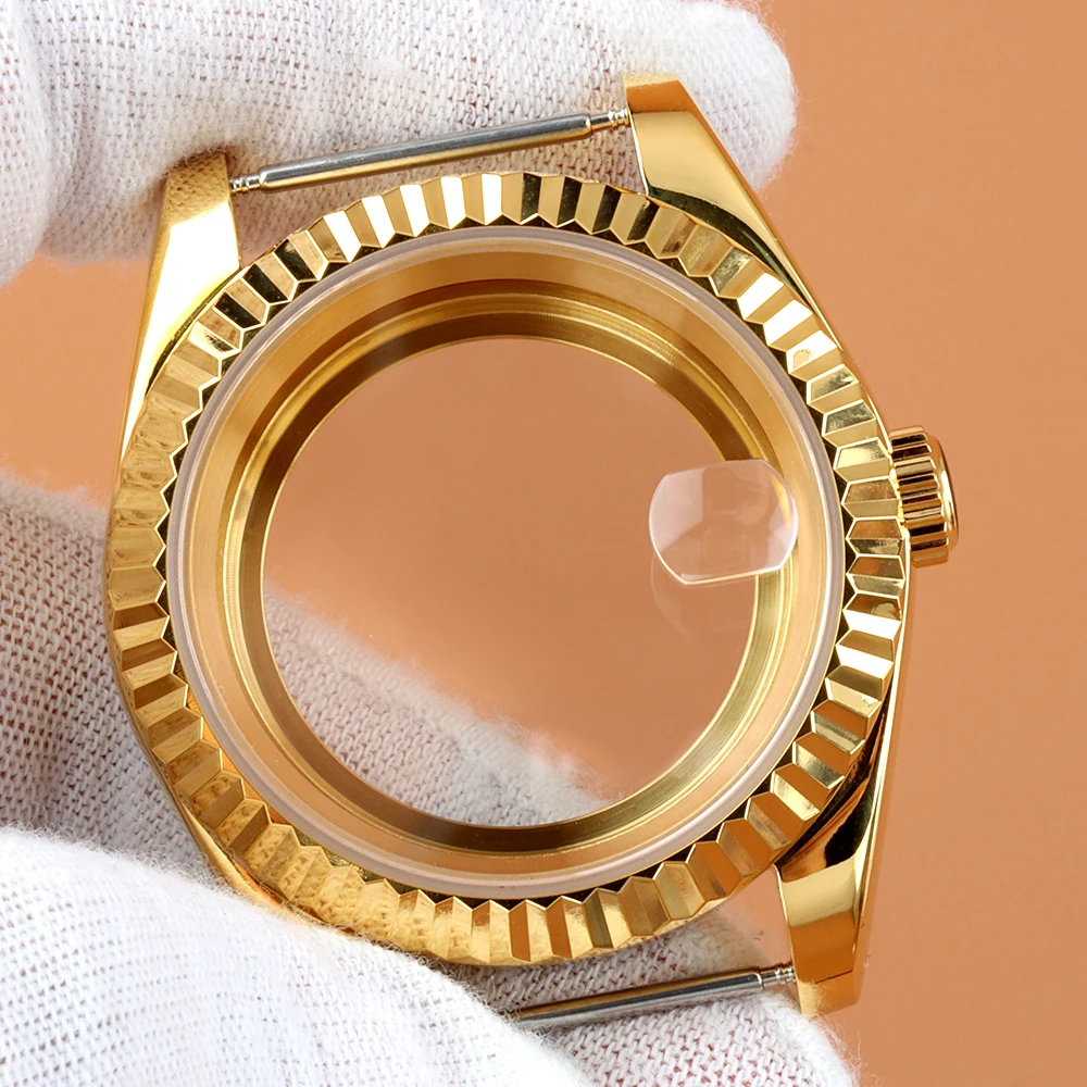 

Gold 36mm 39mm NH35 Watch Case Sapphire Glass Fit Seiko NH35 NH36 Movement 28.5mm Dial Fashion Stainless Steel Datejust Case