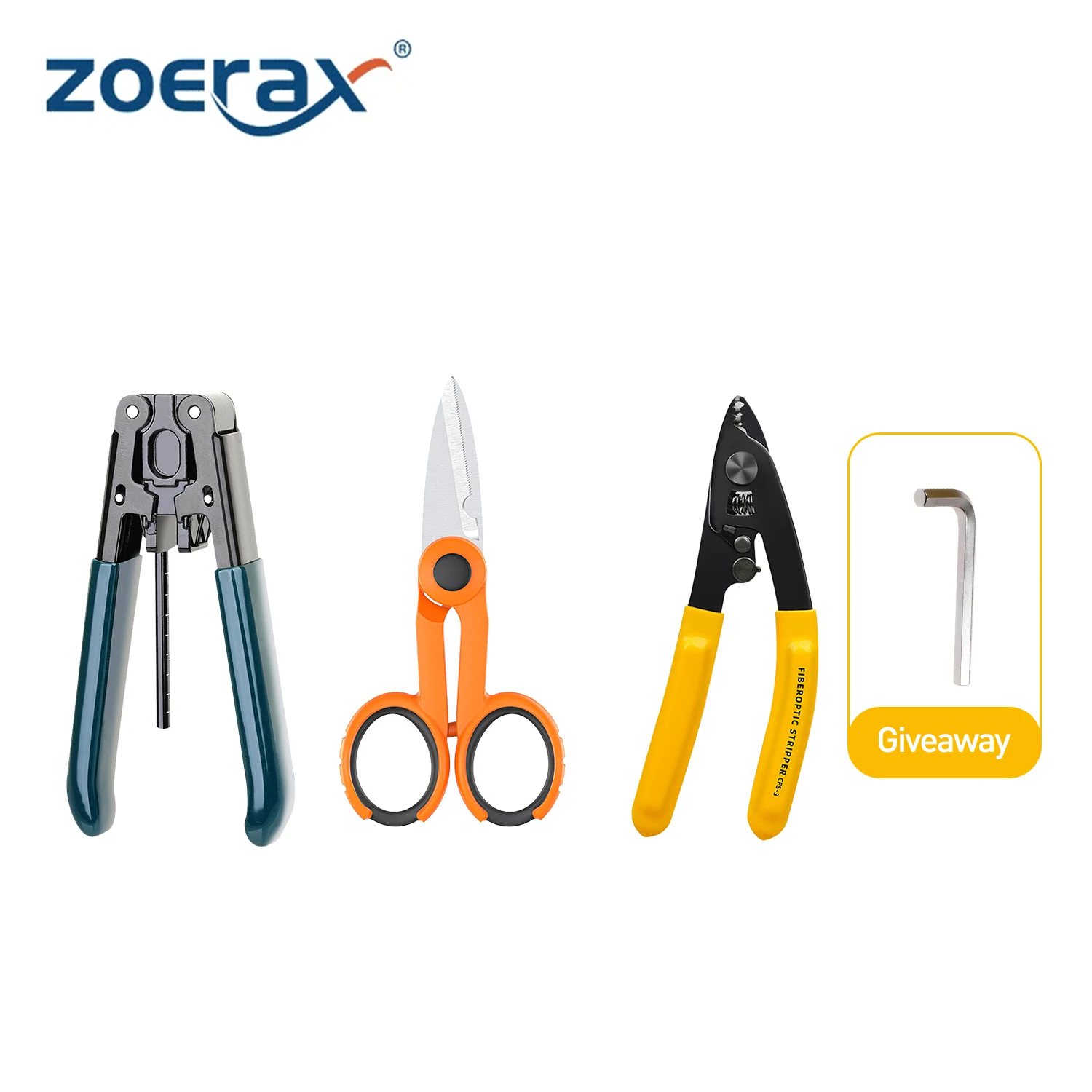 

ZoeRax Fiber Optic Tool Set CFS-3 Precision Fiber Stripper Pliers FTTH Cable Stripper and Sharp Aramid Fiber Cutter