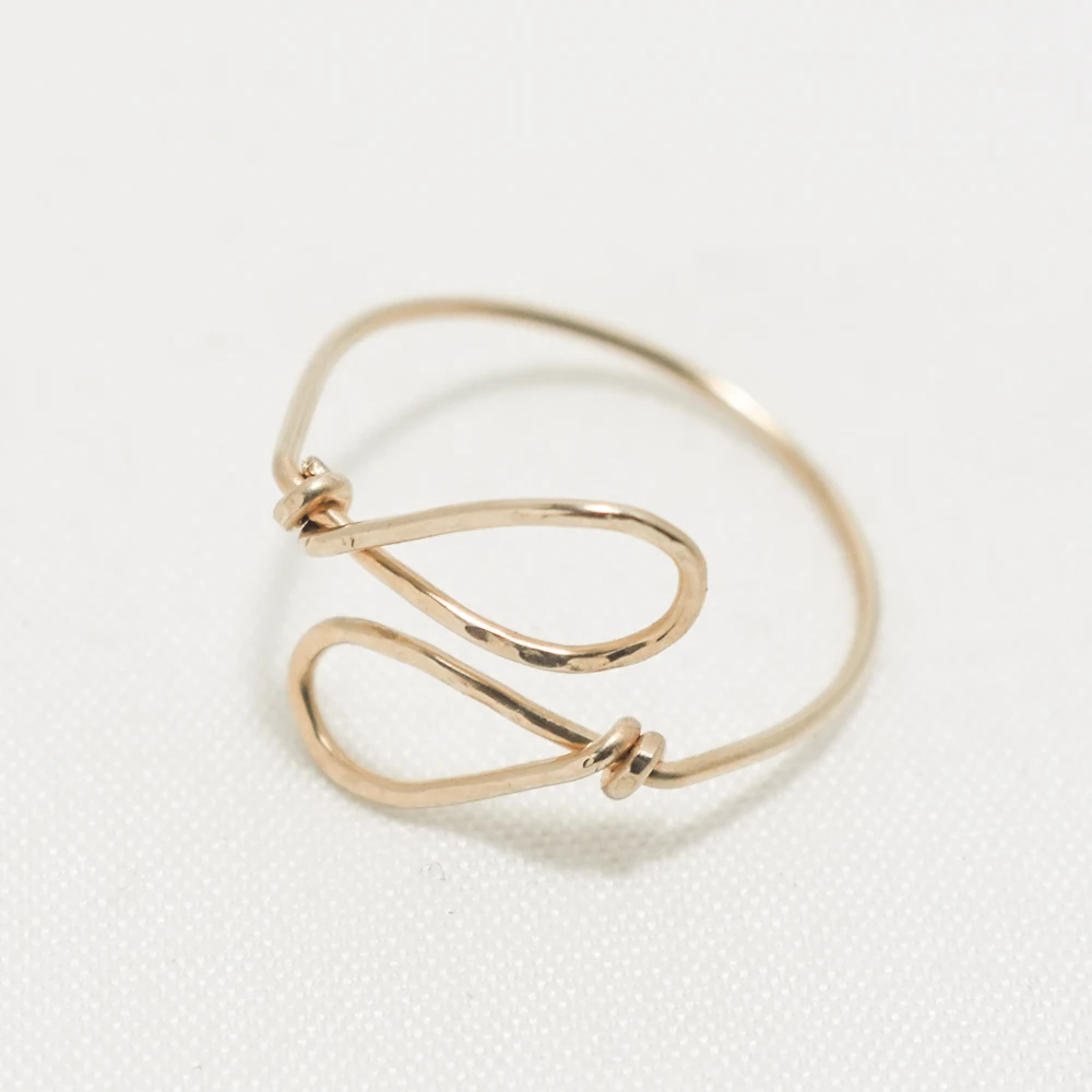 

Кольца из 14-каратного золота, наполненные вручную, крошечное кованое открытое кольцо, минималистичные многослойные украшения для женщин, вечерние, день рождения, повседневные подарки