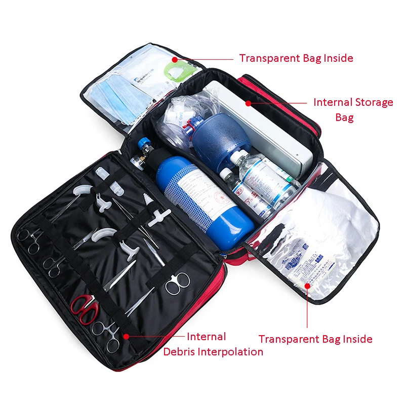 Imagem -05 - Vazio Kit de Primeiros Socorros Refrigeração Bolsa Impermeável Multifuncional Reflexivo Mensageiro Bolsa Viagens em Família Emergência Médica Bolsas