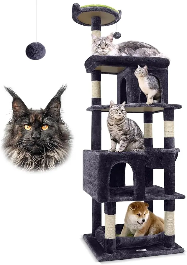 

Globlazer Heavy Duty Cat Trees for Large Cats, Sturdy 72in Maine Coon Cat Tree for Large Cats 20 lbs+ Heavy Duty Cat Tower for A