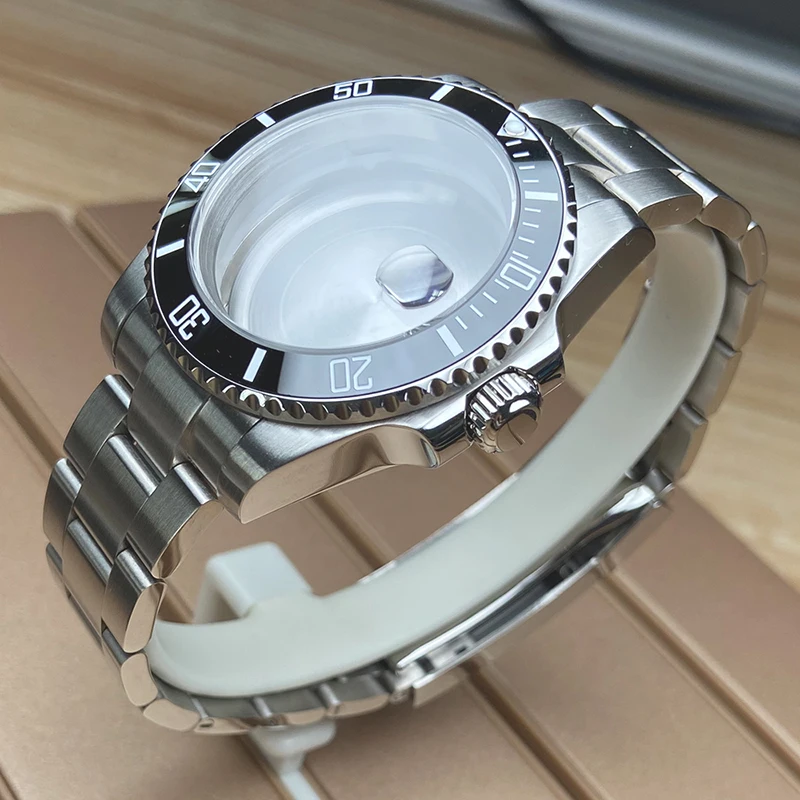 40 مللي متر حافظة ساعة من الفولاذ المقاوم للصدأ 20 مللي متر سوار ل Nh34 Nh35 Nh36 ميوتا 8215 2824 حركة 28.5 مللي متر الطلب السيراميك الحافة الغواصة