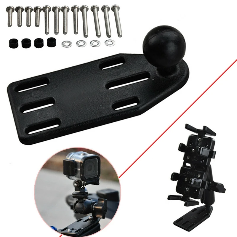 Black 1 inch Ball Motorcycle Handlebar Cylinder Pump Cap Mount Adjustable for