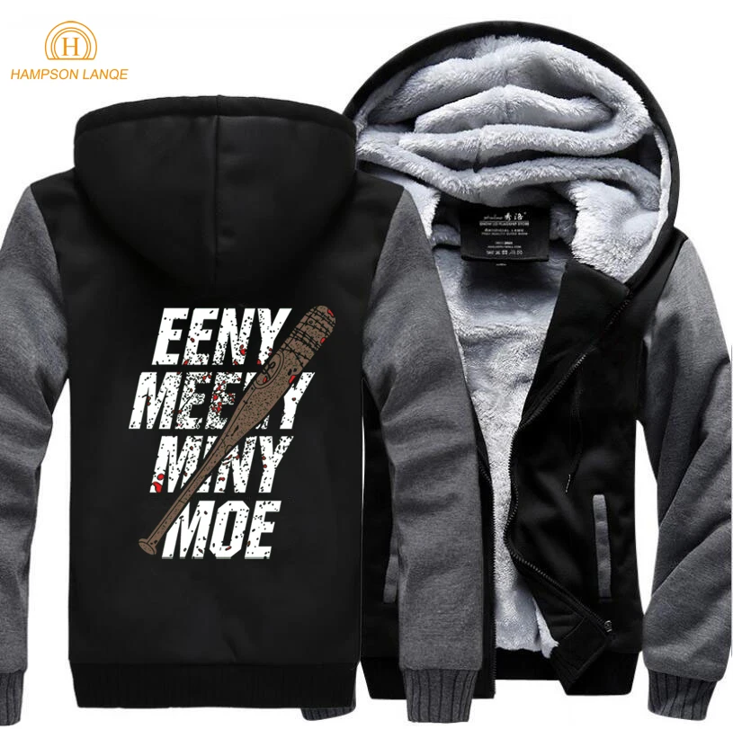 The Walking Dead Eeny Meeny Miny Moe Negan Lucille Zombie Hip Hop Hoodies Men 2023 Spring Winter Sweatshirts Plus Size Jacket