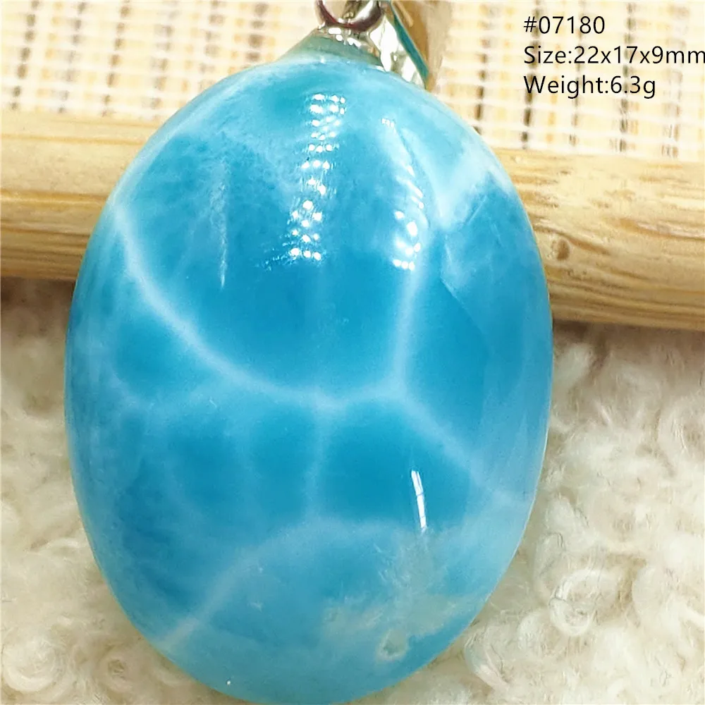 Natural Blue Larimar Pendant Jewelry Gemstone Water Pattern Larimar Women Men Necklace Water Drop AAAAAA