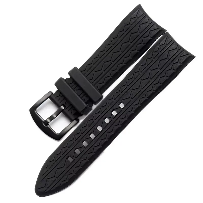 High quality silicone Rubber watch strap For Porsche design p6612 black watchband belt Wristband Replacement Watch Bracelet 24mm