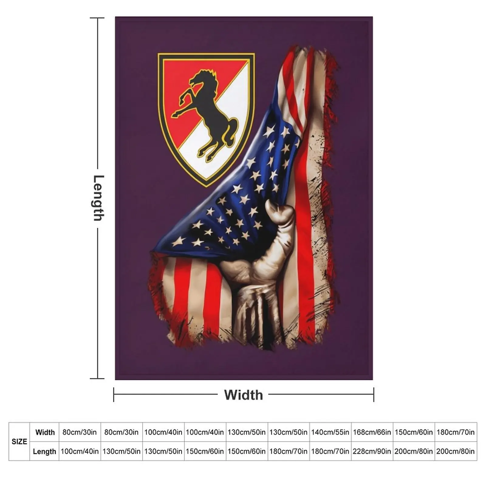 11th Armored Cavalry Regi\tt (11th ACR) \t Throw Blanket couch cozy soft plush fuzzy picnic outdoor blanket