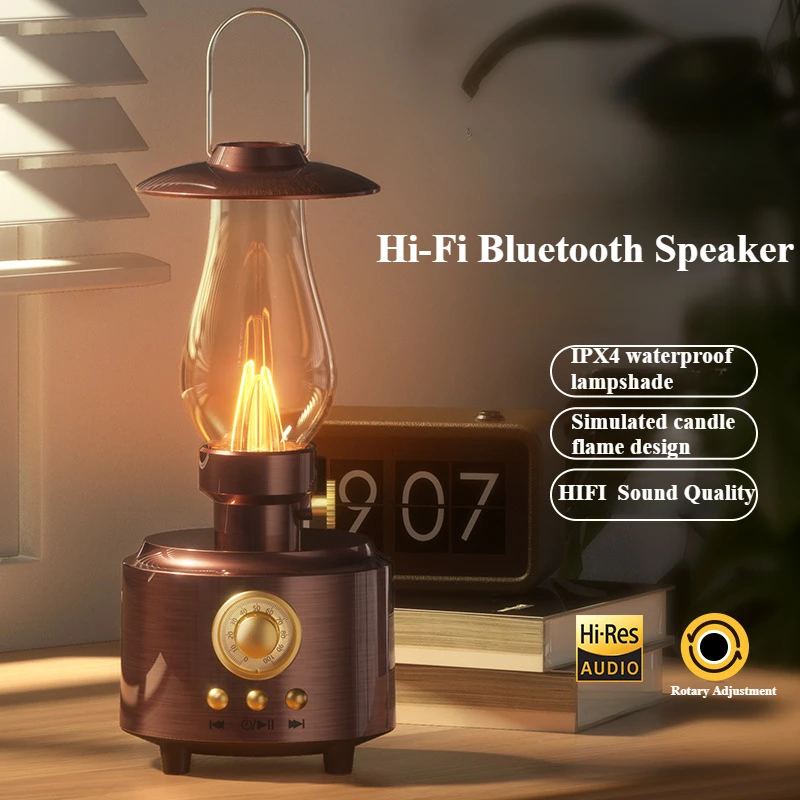 

Classic Bluetooth Speaker Atmosphere Light Shocking Bass Sound Box Music Player Support TF Card USB AUX Home Speaker