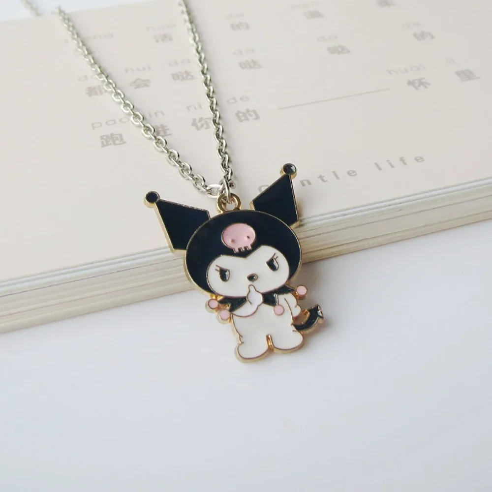 Sanurgente-Collier Pendentif Initial pour Femme, Melody Kuromi Cinnamoroll, Kawaii, Cadeaux pour Garçons et Bol, Accessoires pour Enfants