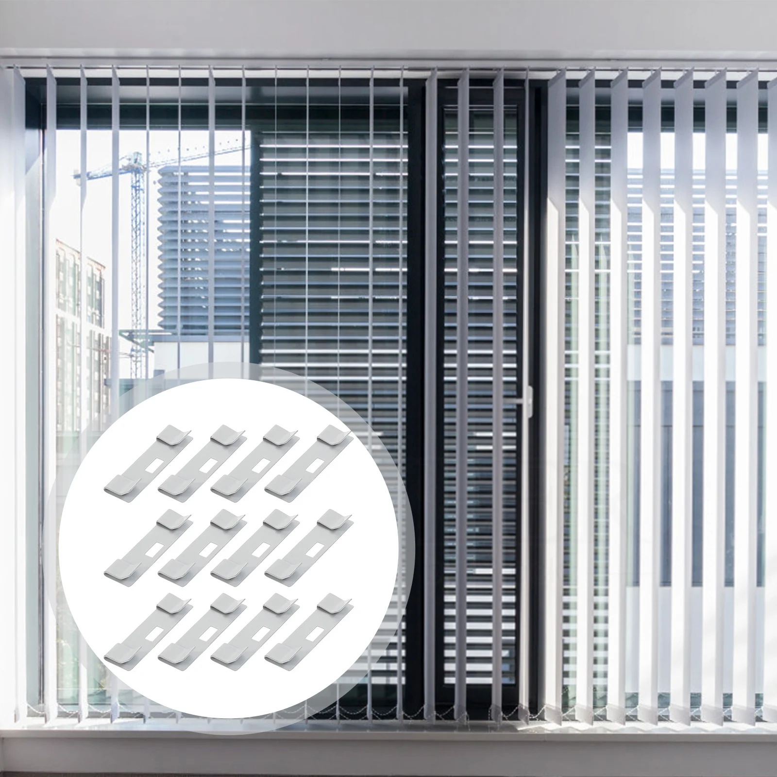

12Pcs Curtain Metal Vertical Blind Replacement Slat Sturdy Rustproof Repair Fixer for Damaged Blinds