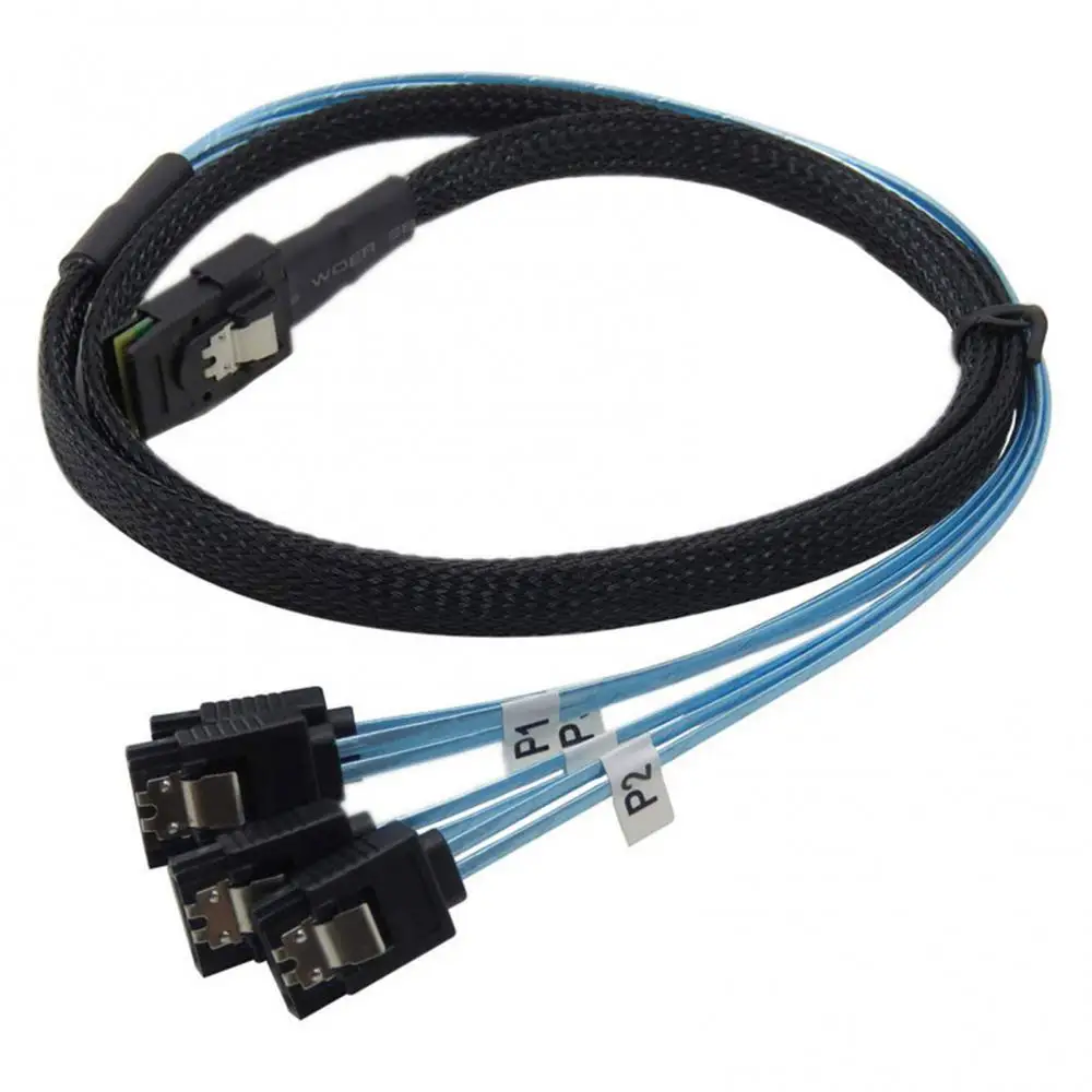 RYRA 0.5M 12Gbps Mini-SAS SFF-8087 To 4 SATA Cable SAS 36P To 4 SATA3.0 Hard Drive Data Splitter Cable For Server