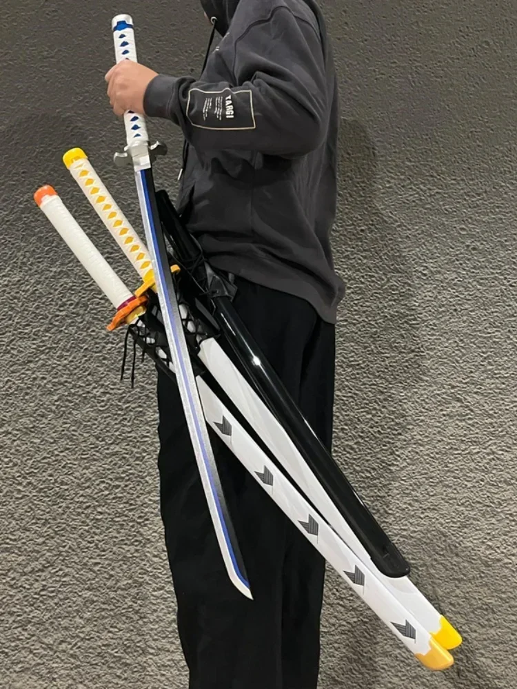40 Zoll Demon Slayer Katana Anime Kimetsu No Yaiba Cosplay Requisite Holzschwert Originalgröße Japanisches Katana Original Samurai-Säbel Geschenk