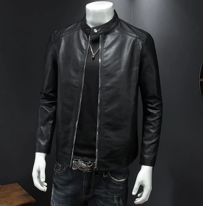 Veste de moto en cuir pour hommes, haute qualité, mode décontractée, vêtements classiques pour hommes, faux, haute qualité, créateur de marque, nouveau