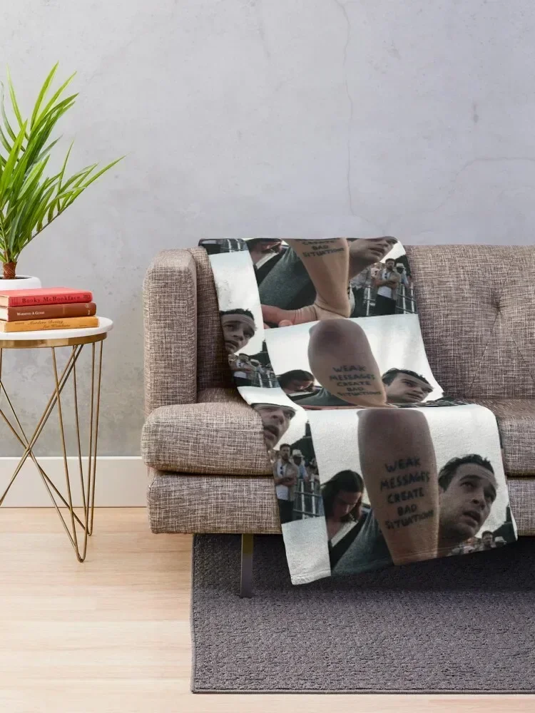 Matty Healy - weak massages create bad situations Throw Blanket anime Vintage Blankets