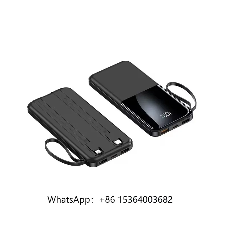 

22.5w 10000mah 20000mah 30000mah Powerbanks Fast Charging With Digital Display Built in Type C Cables Power Bank