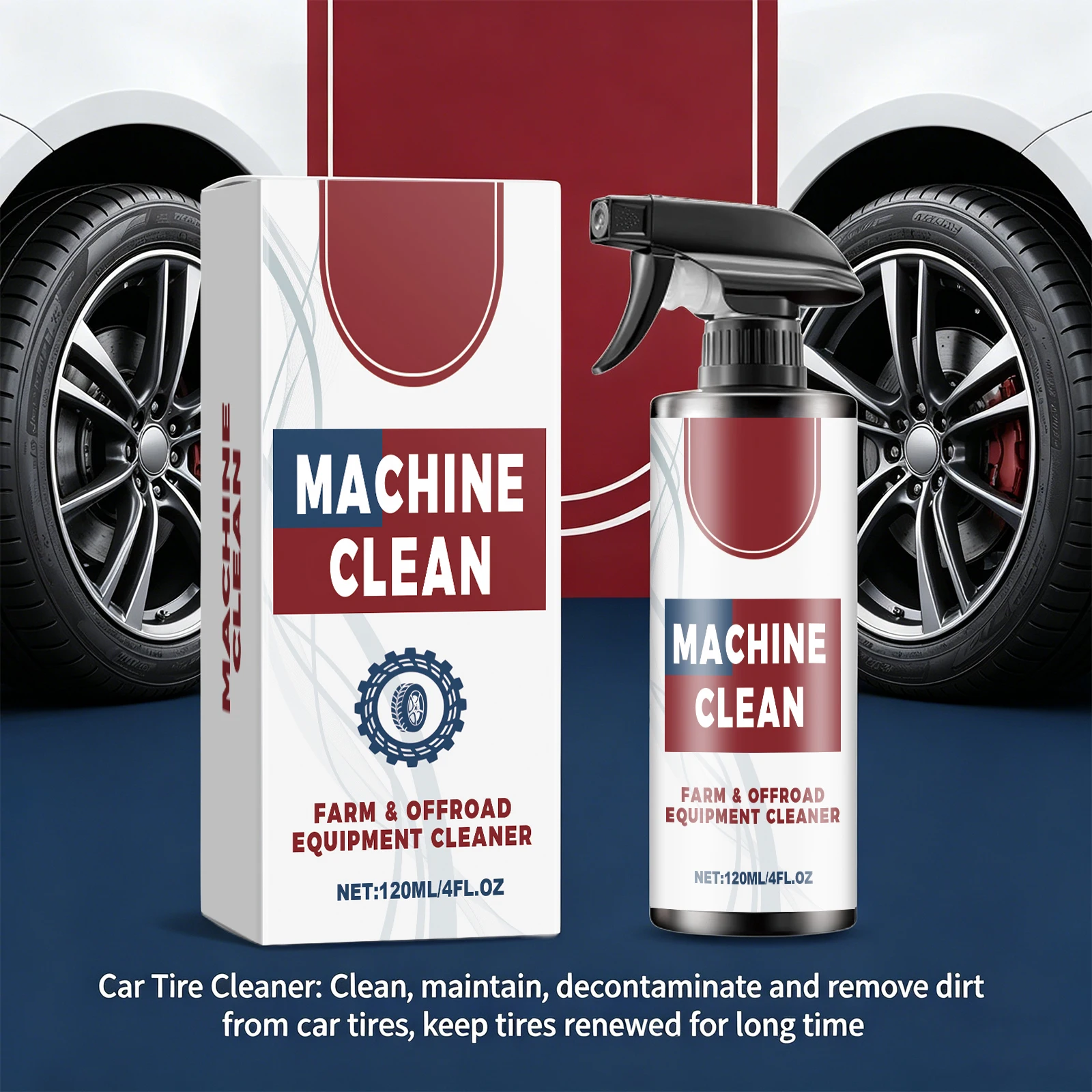 Car Tire Cleaner for All Tires and Wheel Finishes Removes Stubborn Dirt Brake Dust and Road Grime Restores Deep Black Shine